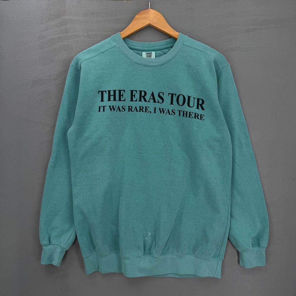 Comfort Colors Taylor Swift Eras Tour Sweatshirt Teal Santa Clara Night 2 Small - Picture 2 of 7